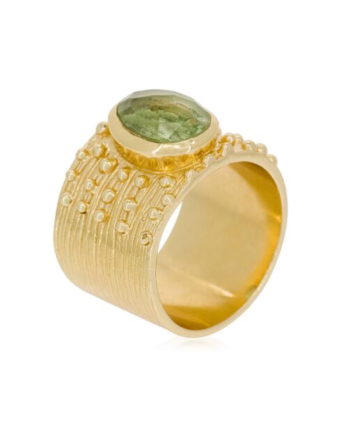Bague Gregoria Améthyste Verte en Laiton doré