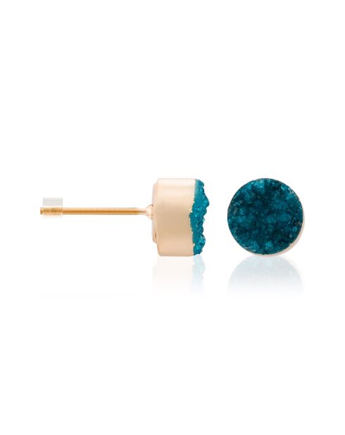 Boucle d'oreilles Noémie Drusy Bleu en Laiton doré