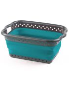 Panier à linge pliable gris/bleu - 54x39x24 cm