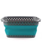 Panier à linge pliable gris/bleu - 54x39x24 cm