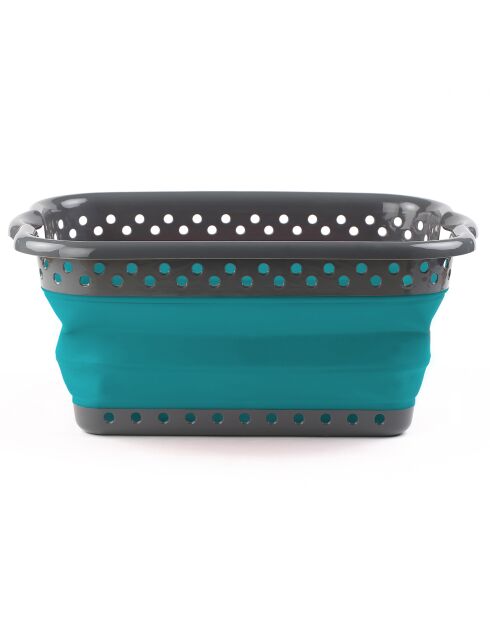 Panier à linge pliable gris/bleu - 54x39x24 cm