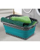 Panier à linge pliable gris/bleu - 54x39x24 cm