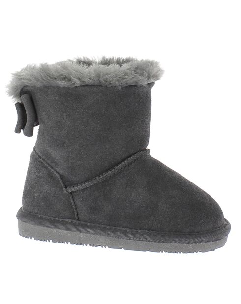 Boots fourrées en Velours de Cuir Elwha grises