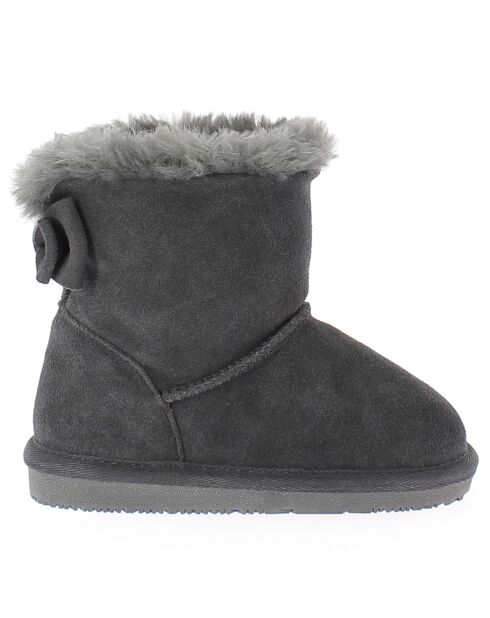 Boots fourrées en Velours de Cuir Elwha grises
