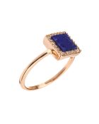 Bague Fiona Lapis en laiton doré
