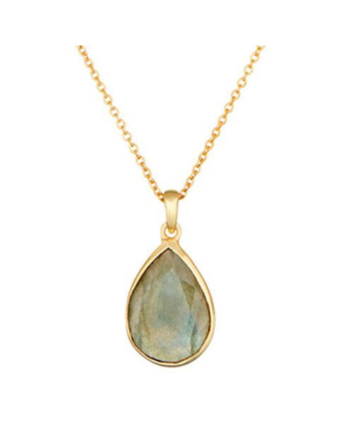Collier Matéa Labradorite en laiton doré
