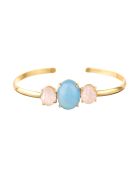 Bracelet Gladys Quartz & Onyx en laiton doré