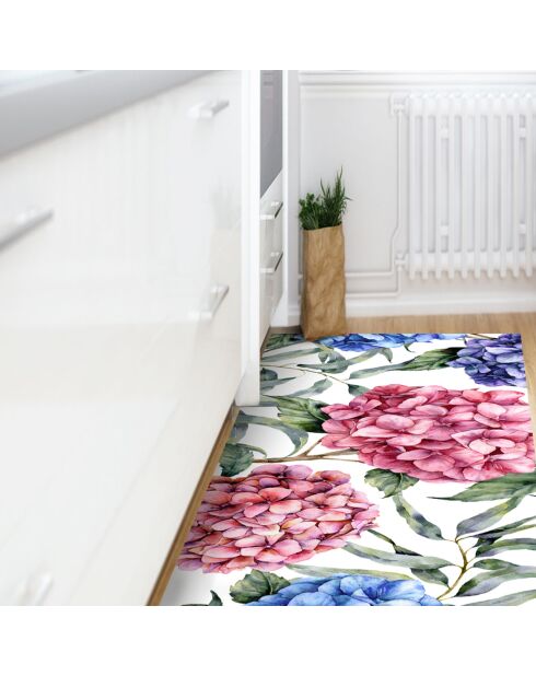 Hortensias mehrfarbiger Vinylteppich - 50x100 cm