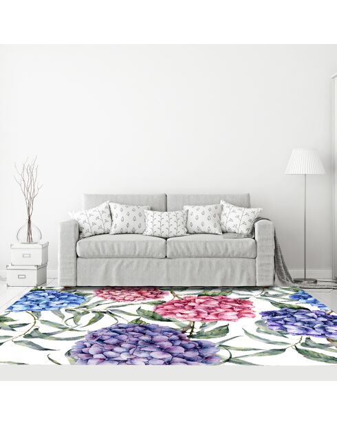 Tapis vinyle Hortensias multicolore - 200x266 cm