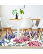 Tapis vinyle Hortensias multicolore - 200x266 cm