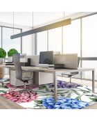 Tapis vinyle Hortensias multicolore - 200x266 cm