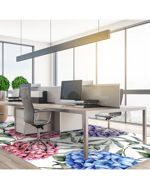 Tapis vinyle Hortensias multicolore - 200x266 cm