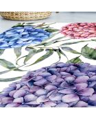 Tapis vinyle Hortensias multicolore - 200x266 cm