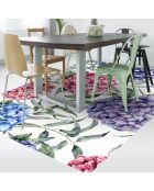 Tapis vinyle Hortensias multicolore - 200x266 cm