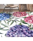 Tapis vinyle Hortensias multicolore - 200x266 cm