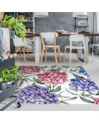 Tapis vinyle Hortensias multicolore - 200x266 cm