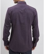 Chemise slim Warden imprimée micro carreaux bordeaux/bleu