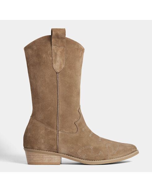 Bottes en Velours de Cuir On the rocks marron