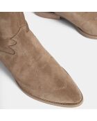 Bottes en Velours de Cuir On the rocks marron