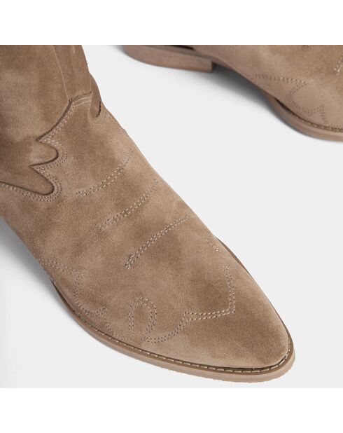 Bottes en Velours de Cuir On the rocks marron
