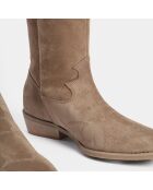Bottes en Velours de Cuir On the rocks marron
