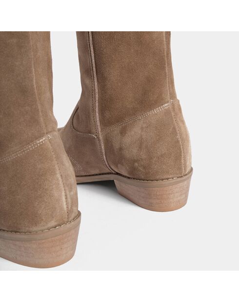 Bottes en Velours de Cuir On the rocks marron