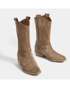 Bottes en Velours de Cuir On the rocks marron