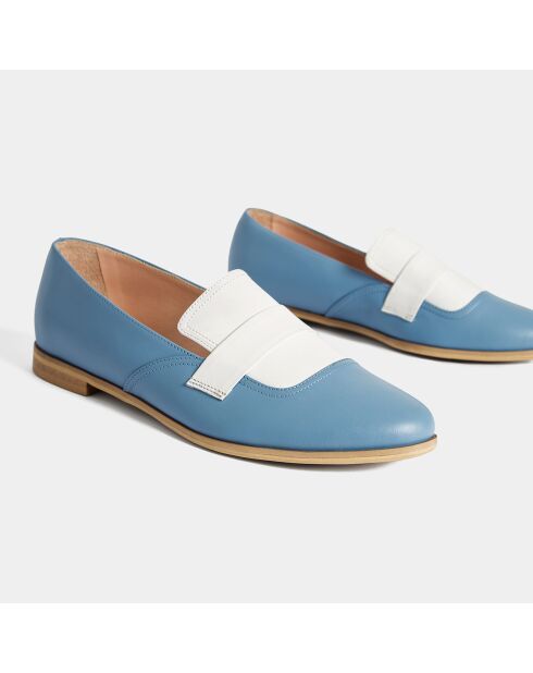 Blauw/witte leren pantoffels van Easy Day