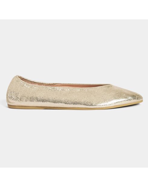 Gouden Lazy Day leren ballerina's