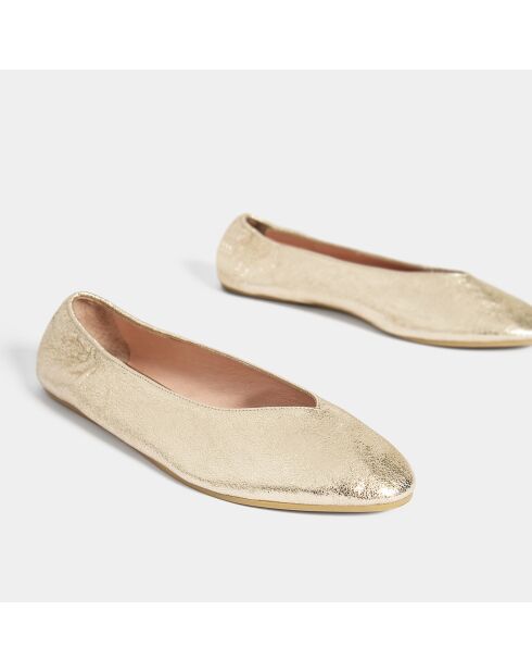 Gouden Lazy Day leren ballerina's