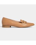 One by one pantoffeln aus kamelfarbenem Leder