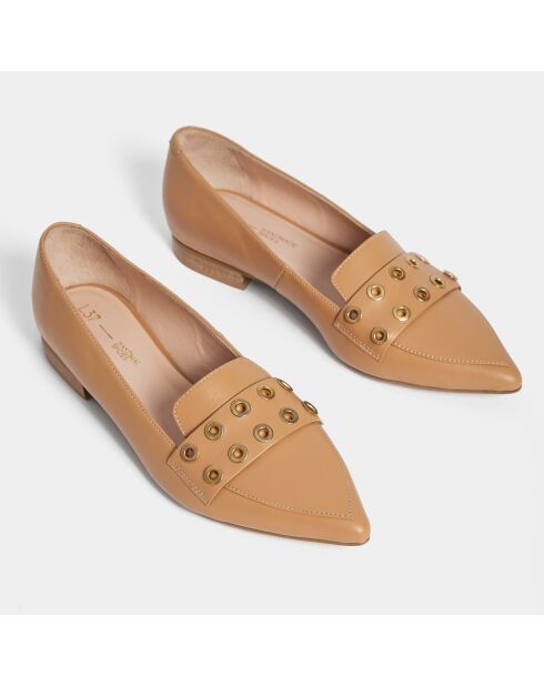 Zapatillas de piel camel one by one