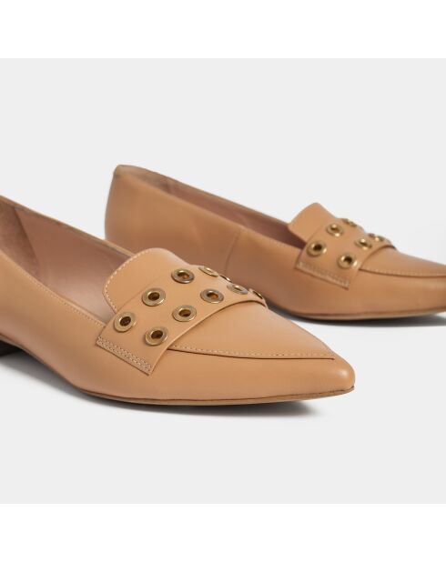Zapatillas de piel camel one by one