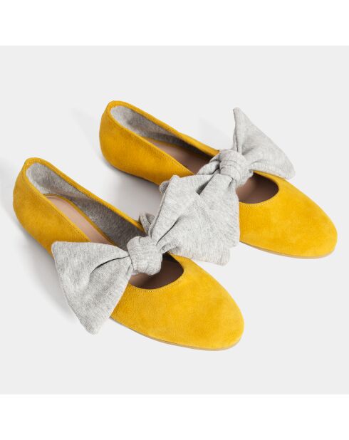 Ballerinas Princesses Rule Mustard aus Veloursleder