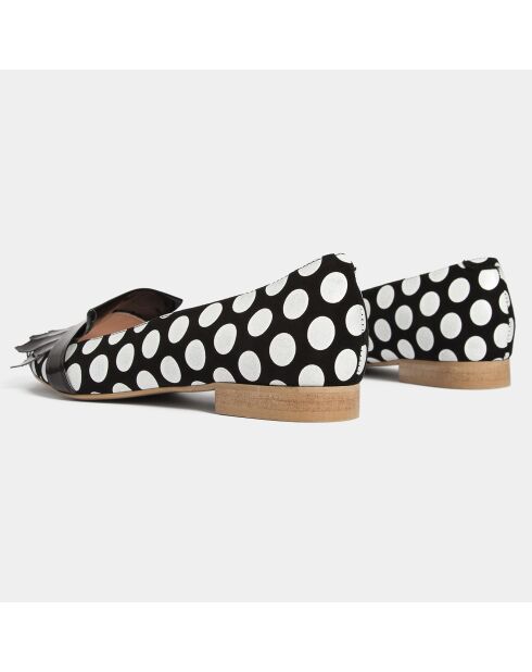 Slippers en Cuir Pretty flay noir/blanc