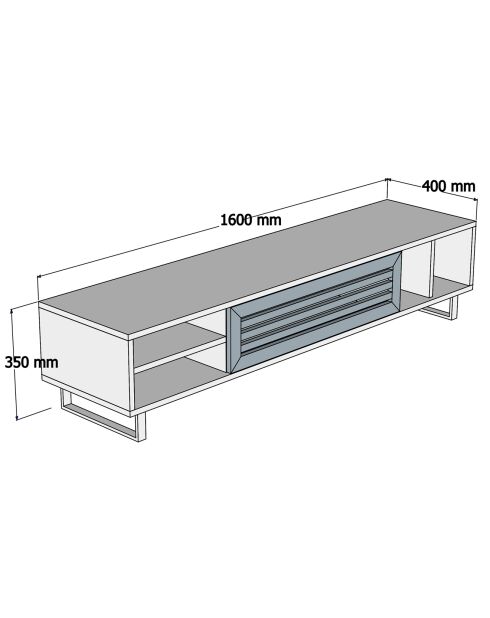 Meuble TV Safir saphir/anthracite - 35x160x40 cm