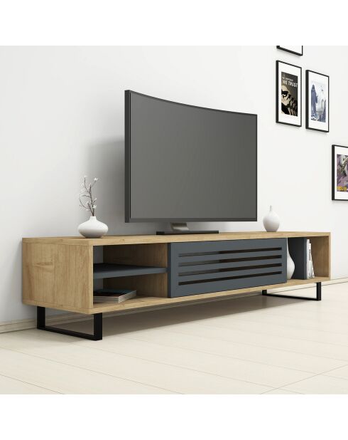 Meuble TV Safir saphir/anthracite - 35x160x40 cm