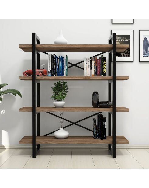 Bibliothèque makro noisette - 120x106x33 cm