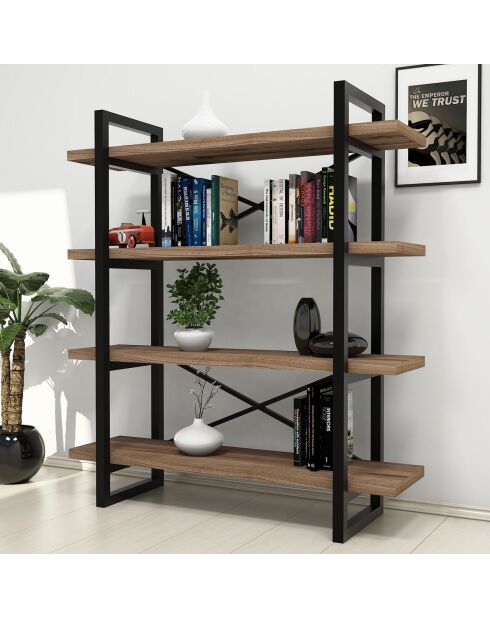 Bibliothèque makro noisette - 120x106x33 cm