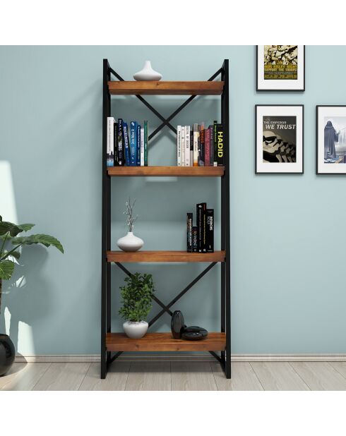 Bibliothèque alaro noisette - 150x66x30 cm