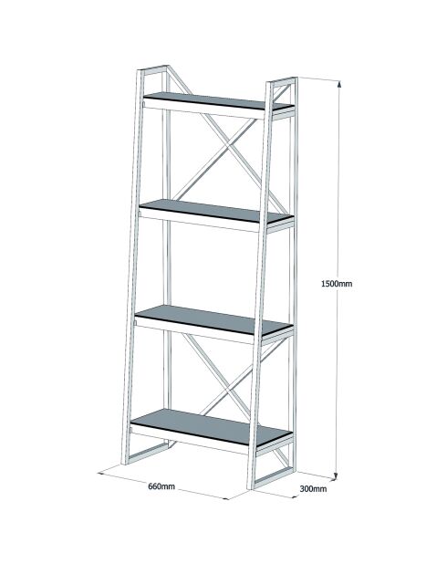 Bibliothèque alaro noisette - 150x66x30 cm