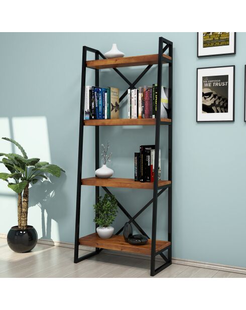 Bibliothèque alaro noisette - 150x66x30 cm