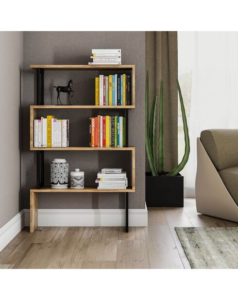 Bibliothèque ceylan noisette - 128x80x22 cm