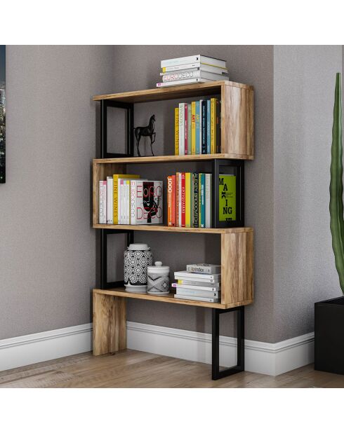 Bibliothèque ceylan noisette - 128x80x22 cm