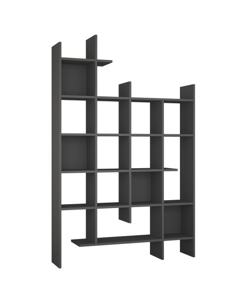 Bibliothèque manco anthracite - 122x188x25.5 cm