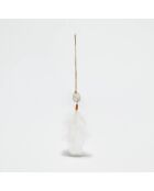 Suspension plume Hakon blanche - H.27 cm