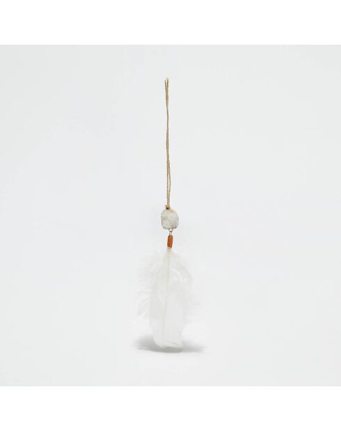 Suspension plume Hakon blanche - H.27 cm