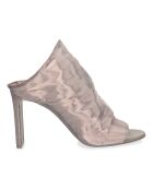 Mules en Cuir gris perle - Talon 8.5 cm