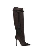 Cuissardes en Velours de Cuir noires - Talon 11 cm