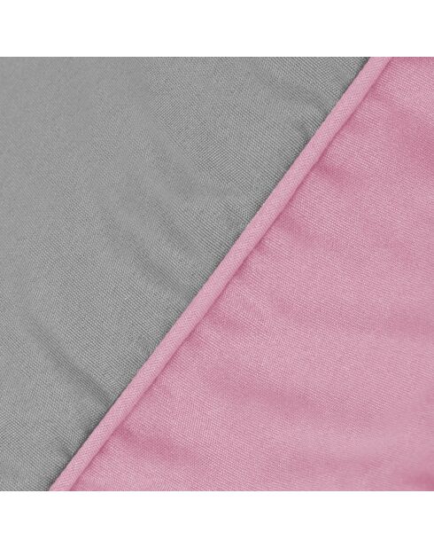 Couette 300gsm et 1 oreiller rose/gris - 140x200 cm